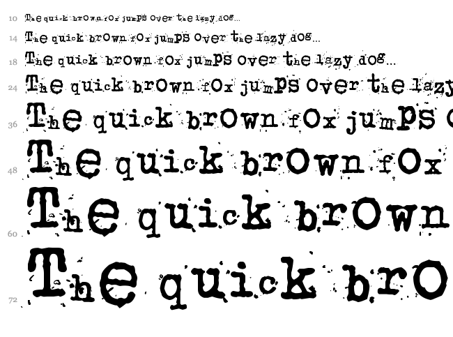 Junko's Typewriter font waterfall